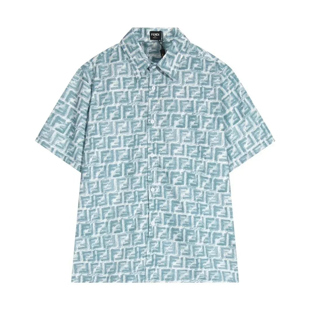 Fendi Shirts Short-Sleeve Camp-Collar Printed Shirt — 12