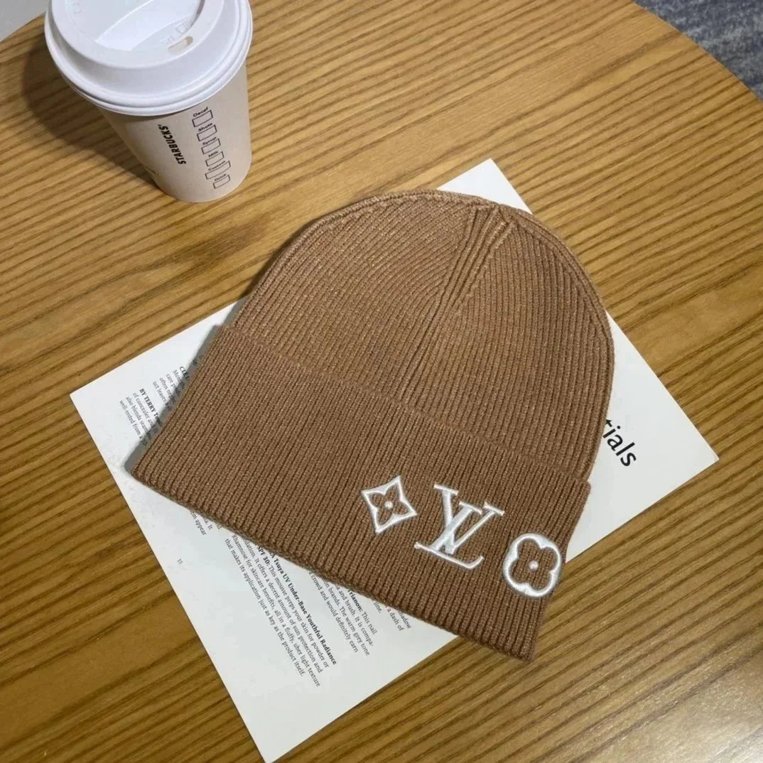 Louis Vuitton Hats Ribbed Knit Beanie with LV and Monogram Flower Embroidery image 4