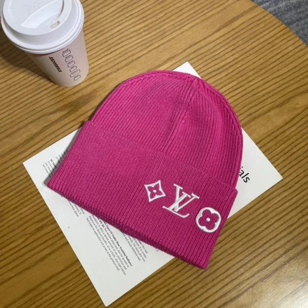 Louis Vuitton Hats Ribbed Knit Beanie with LV and Monogram Flower Embroidery image 8
