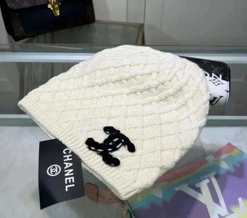 Chanel Hats Cable-Knit Logo Beanie — A-3