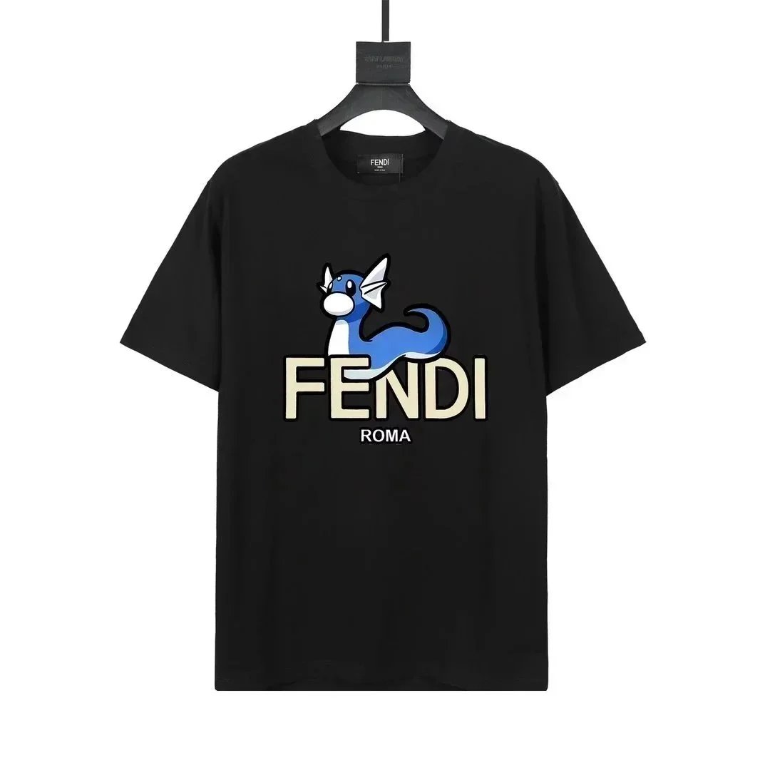 Fendi T-Shirts Short-Sleeve Graphic Logo T-Shirt image 7