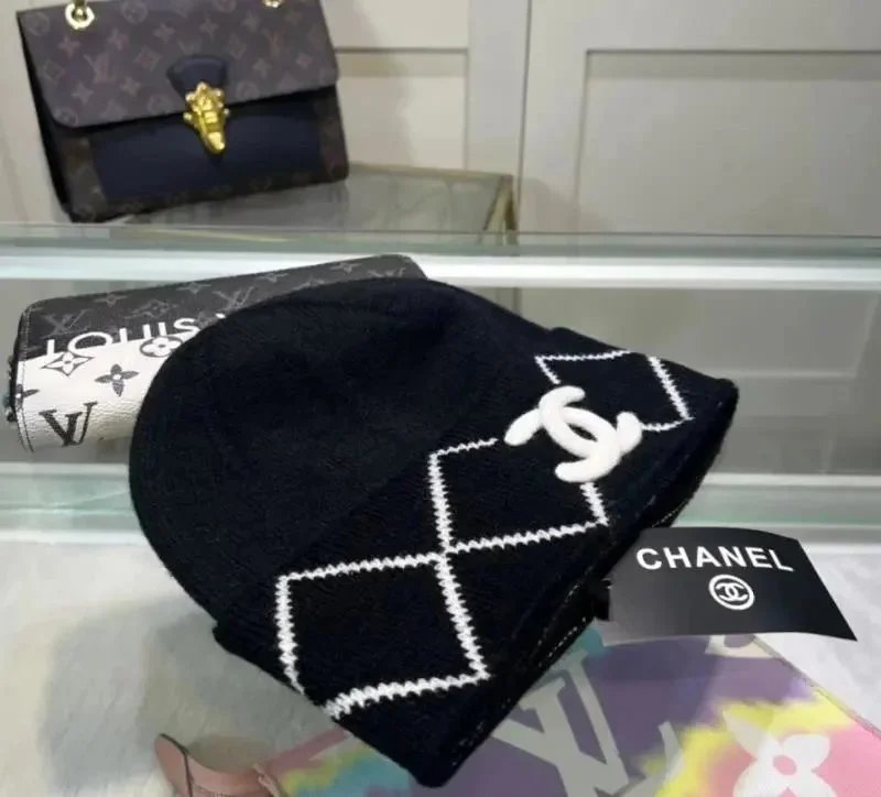 Chanel Hats Cable-Knit Logo Beanie — B-3