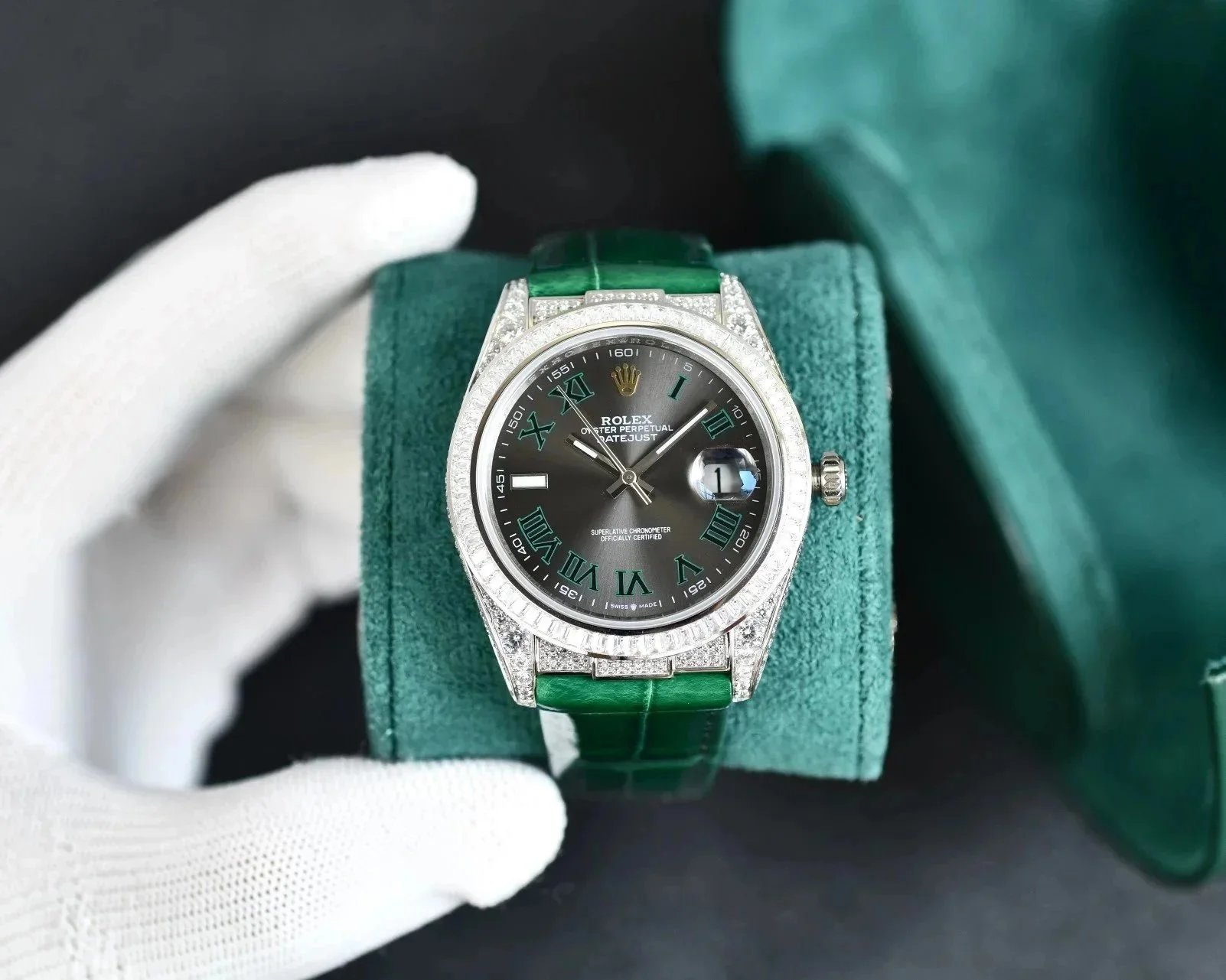 Rolex Watches Datejust mechanical watch with date window and fluted bezel image 8