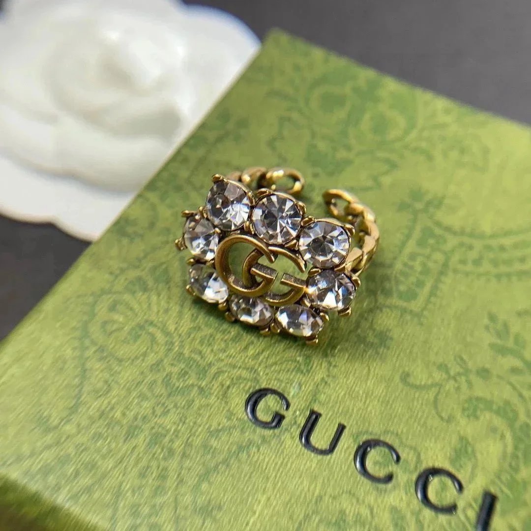 Gucci GG Marmont Crystal-Embellished Ring [39 styles]