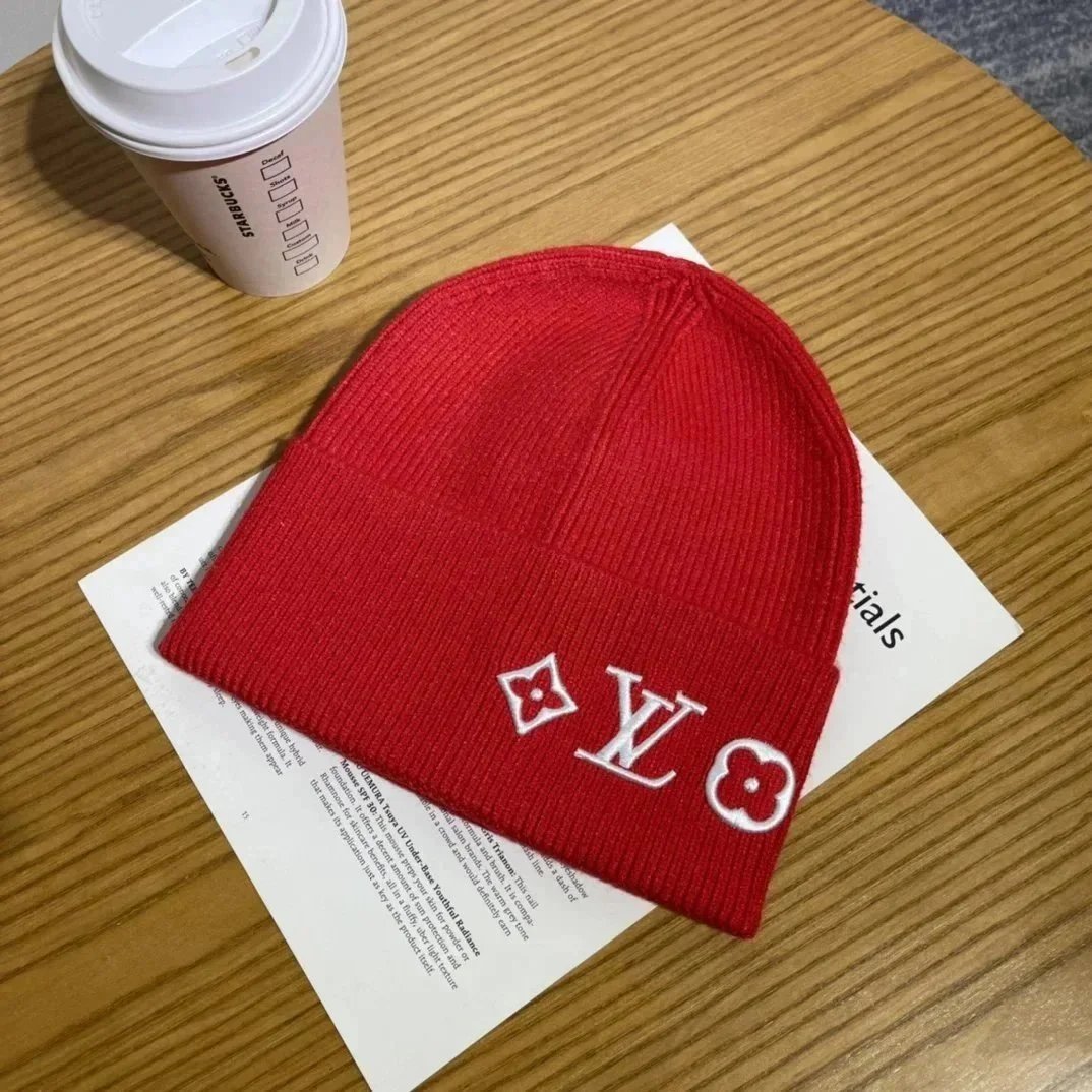 Louis Vuitton Hats Ribbed Knit Beanie with LV and Monogram Flower Embroidery image 6