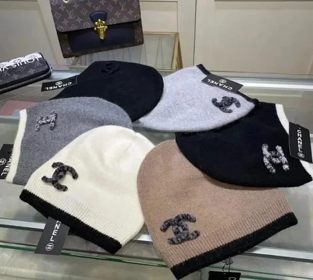 Chanel Hats Cable-Knit Logo Beanie product detail image 3