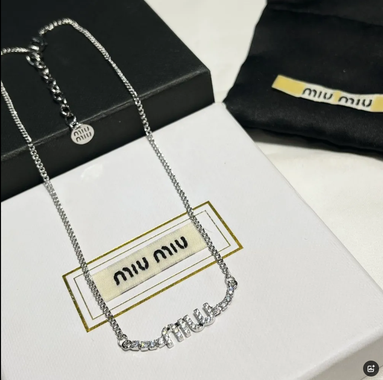 Miu Miu Logo Chain Necklace