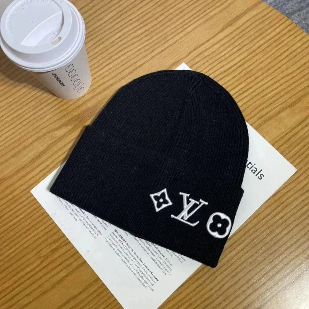 Louis Vuitton Hats Ribbed Knit Beanie with LV and Monogram Flower Embroidery image 2