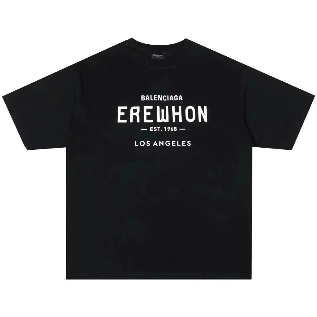 Balenciaga T-Shirts Short-sleeve graphic logo T-shirt — Black letter 002