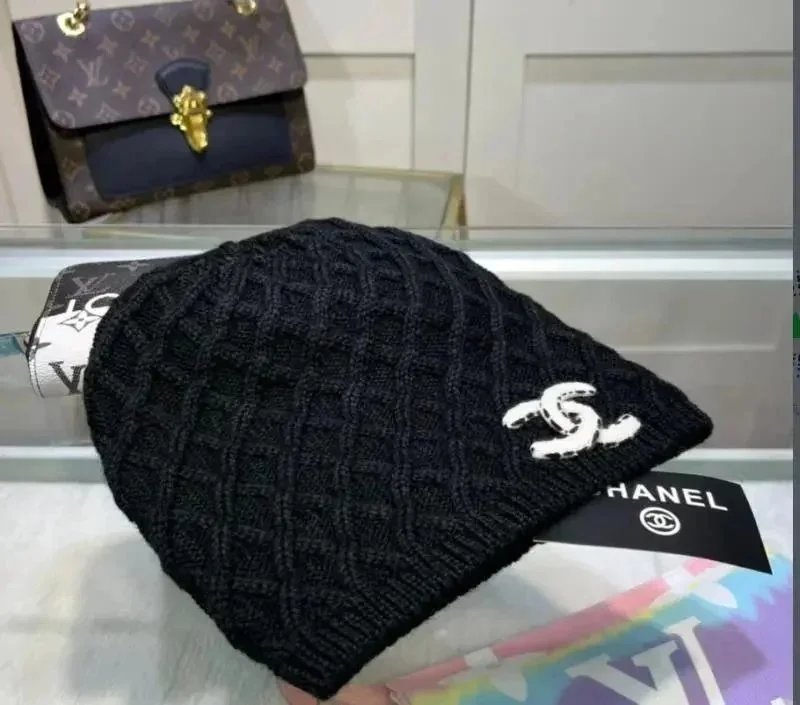 Chanel Hats Cable-Knit Logo Beanie — A-4