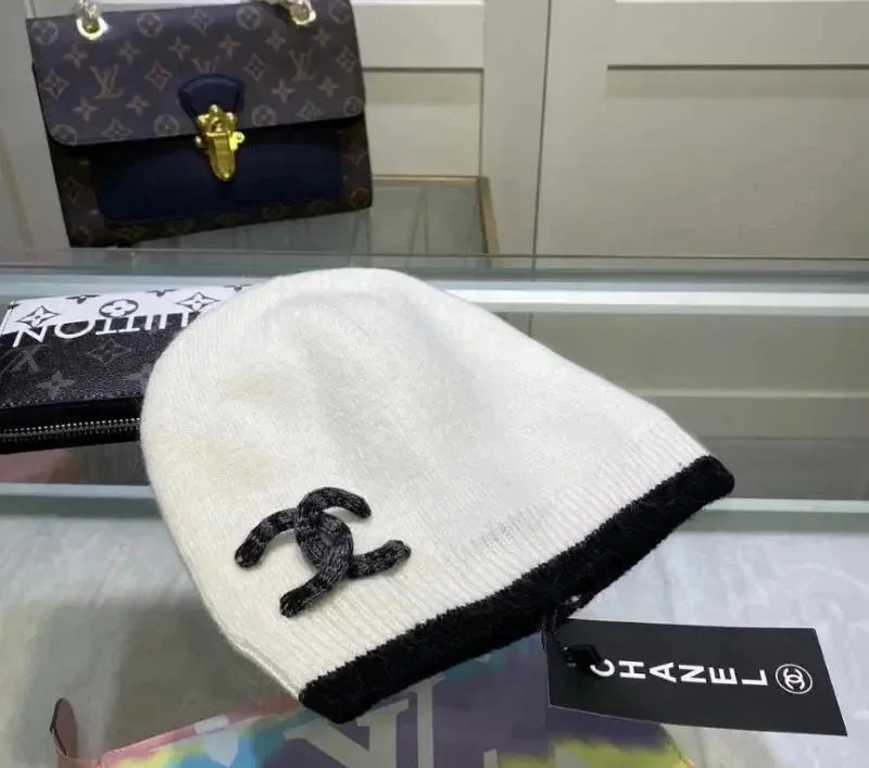 Chanel Hats Cable-Knit Logo Beanie — C-3