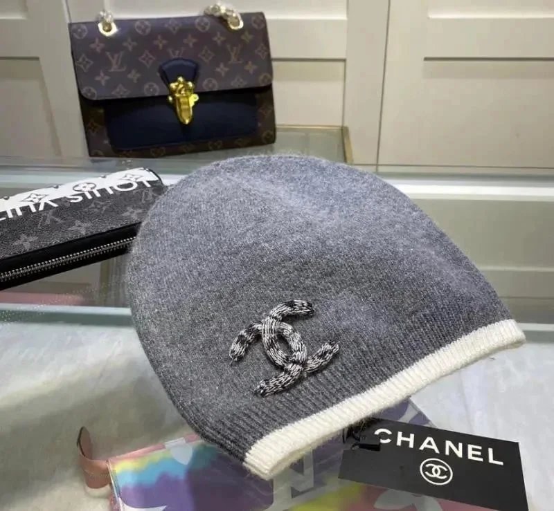 Chanel Hats Cable-Knit Logo Beanie — C-6