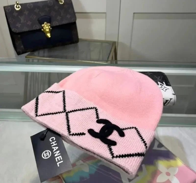 Chanel Hats Cable-Knit Logo Beanie — B-4