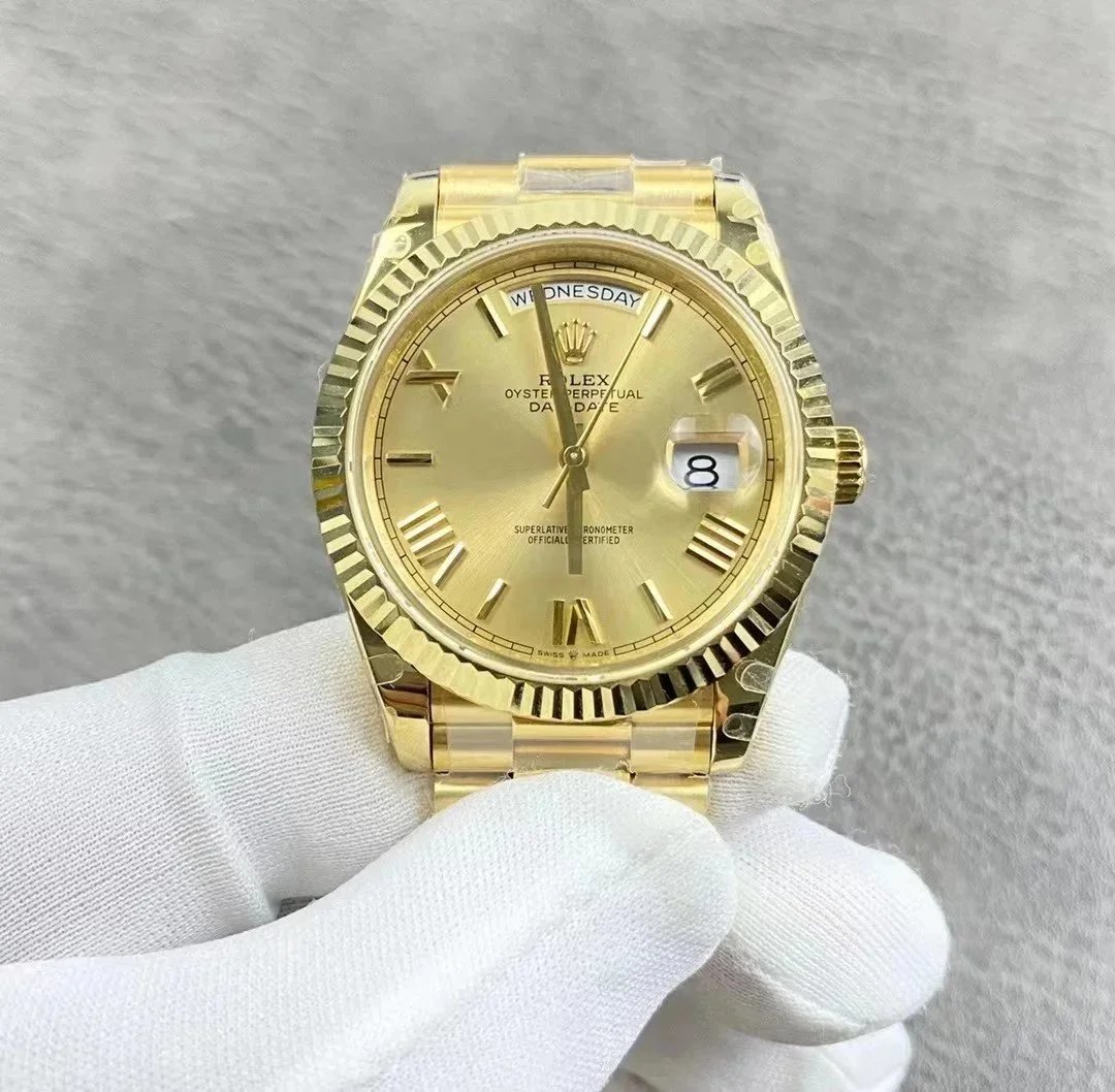 Rolex Watches Datejust mechanical watch with date window and fluted bezel — 37