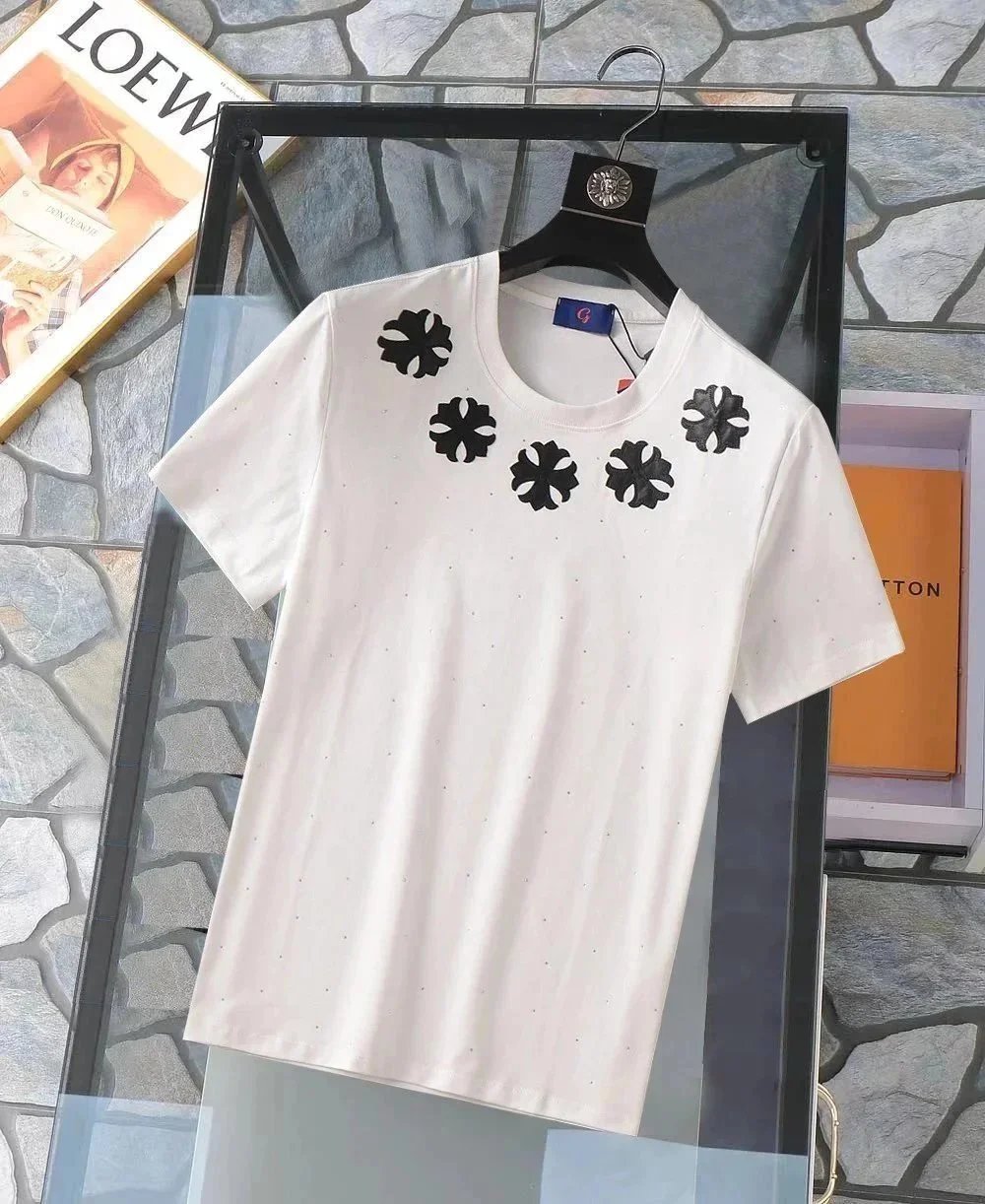 Chrome Hearts T-Shirts Short-sleeve graphic T-shirt with cross motifs — 17