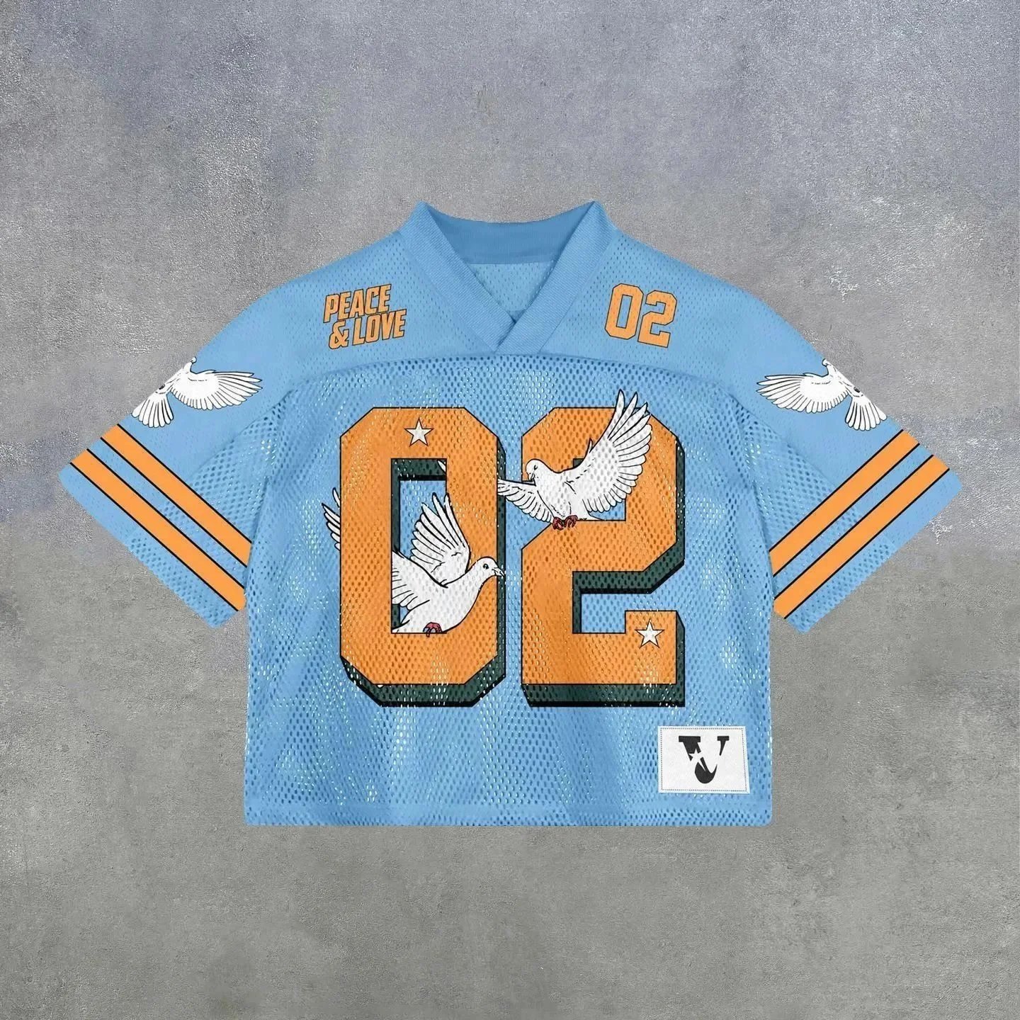 Unbranded Football Jerseys Mesh V-Neck Graphic Jersey — 27 Blue