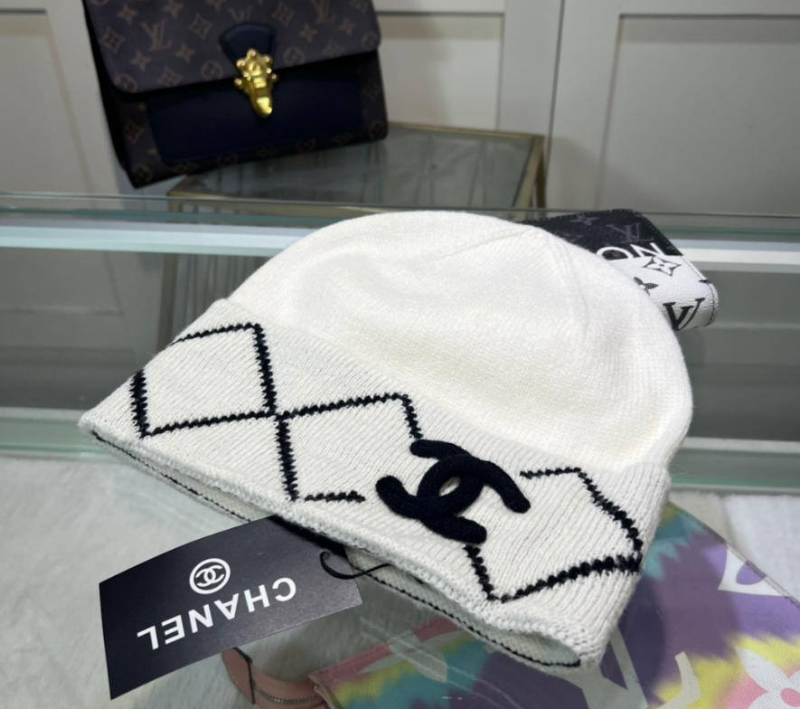 Chanel Hats Cable-Knit Logo Beanie — B-5