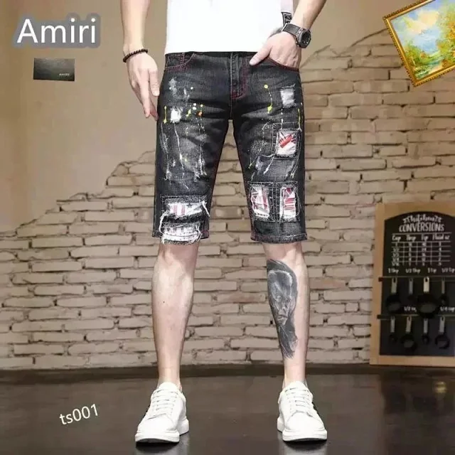 Unbranded Shorts Denim with patches and distressed details product detail image 5