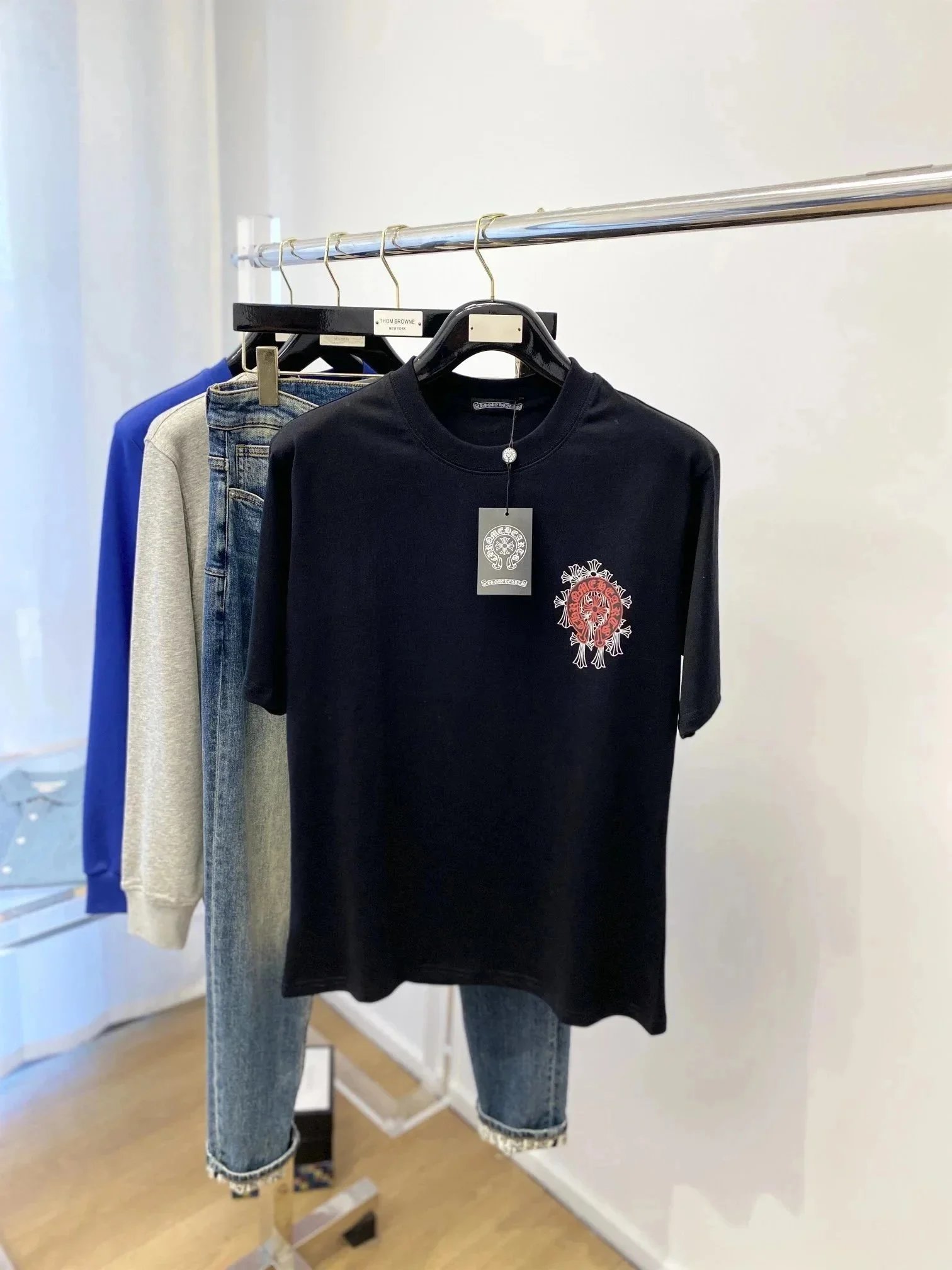 Chrome Hearts T-Shirts Short-sleeve graphic T-shirt with cross motifs — 19