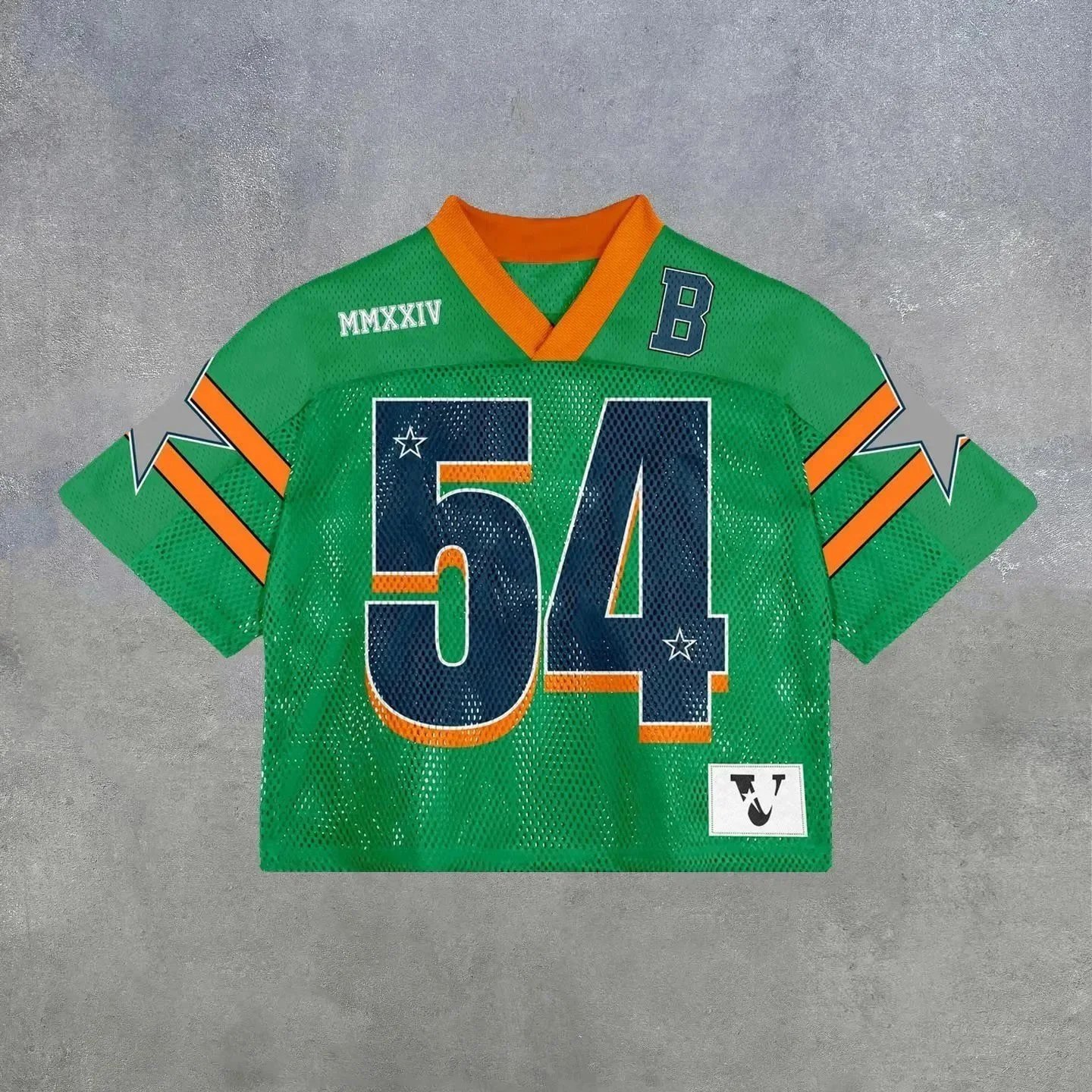 Unbranded Football Jerseys Mesh V-Neck Graphic Jersey — 28 green