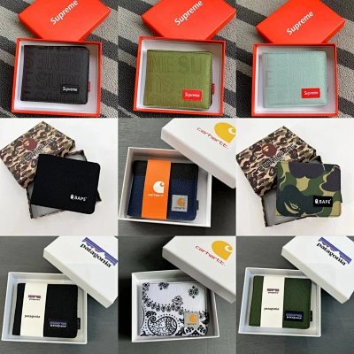 Supreme, BAPE, Carhartt, Patagonia Bifold Wallets [36 styles]