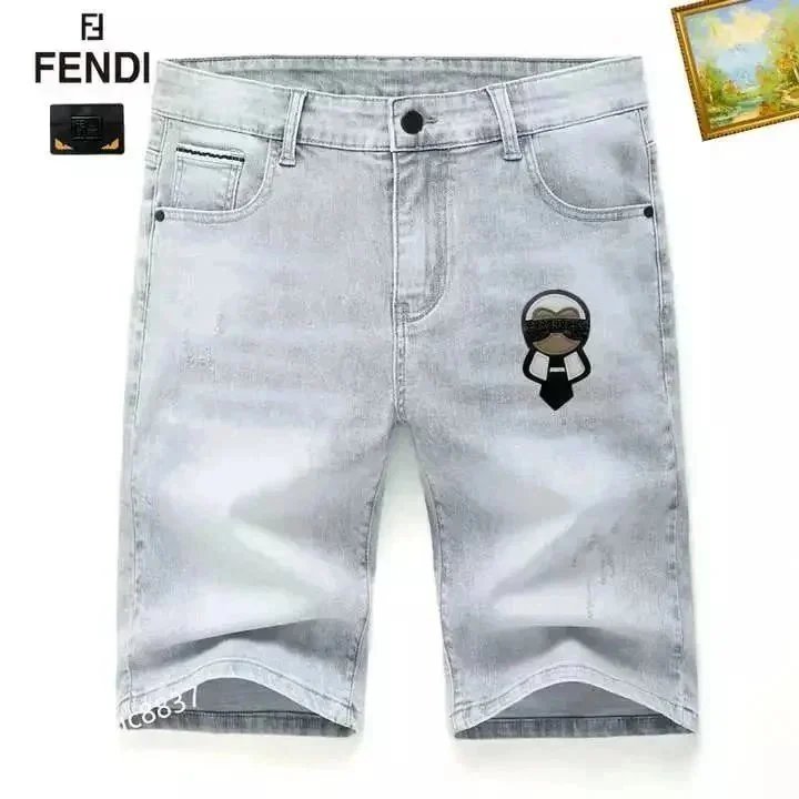 Unbranded Shorts Denim with patches and distressed details — 27 Light Blue 005