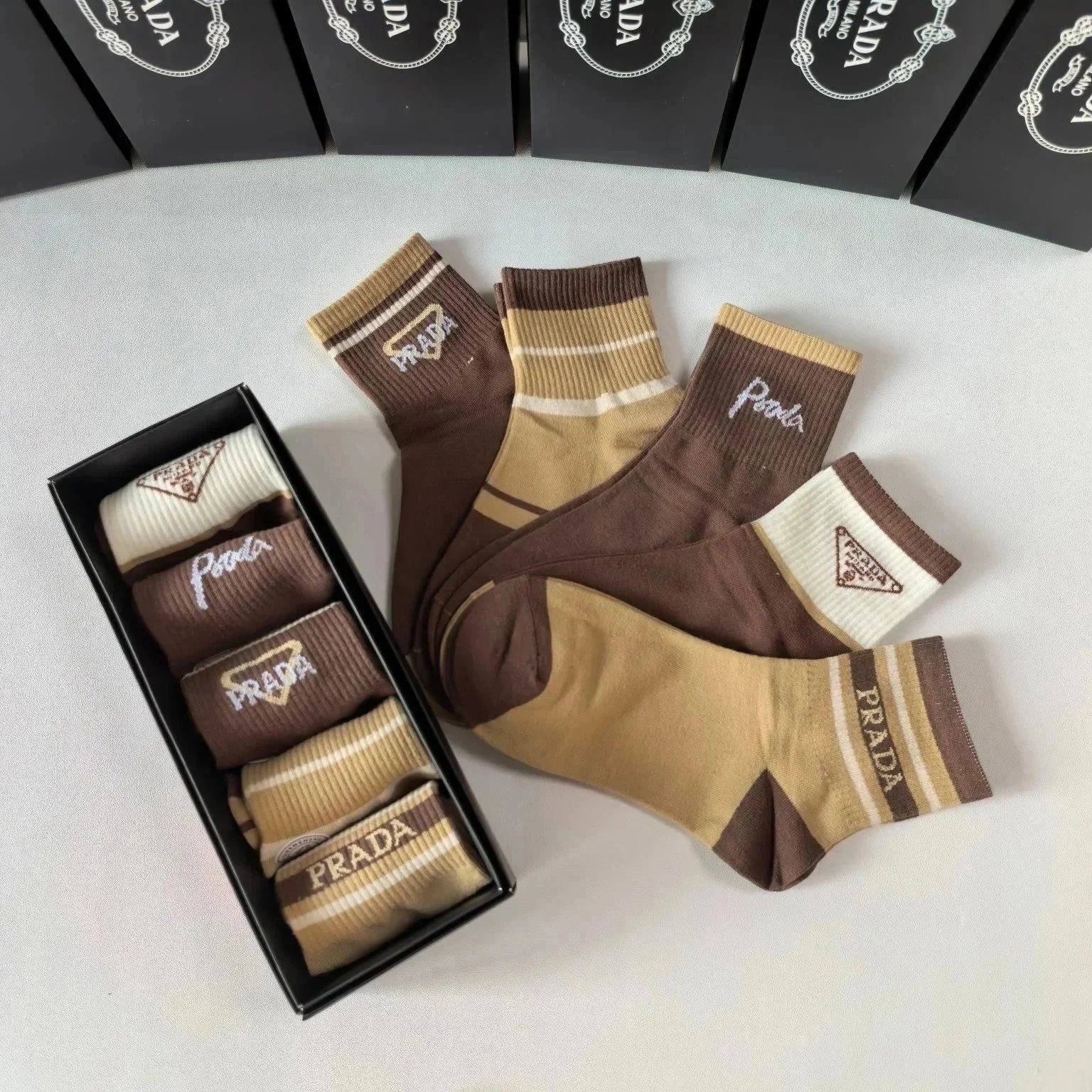 Chanel Socks Logo Ribbed Crew — 29