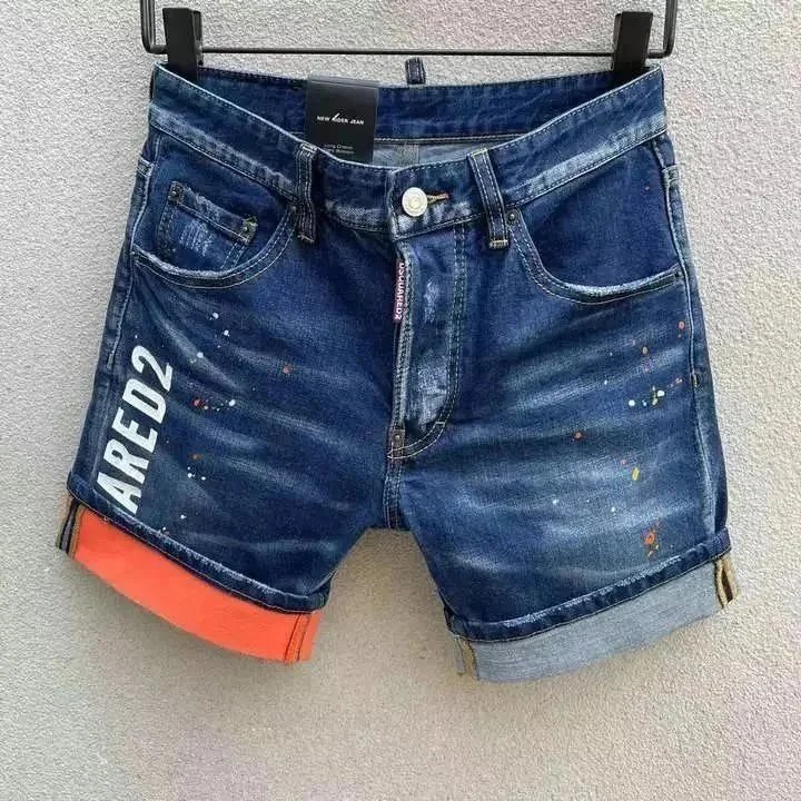 Unbranded Shorts Denim with patches and distressed details — 34 Blue 005