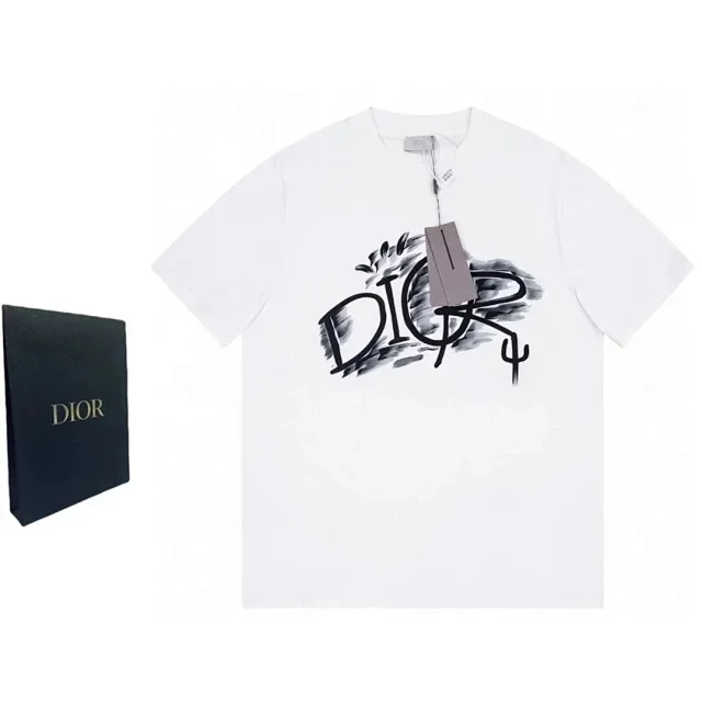 Dior T-Shirts Short-Sleeve Graphic Print product detail image 4