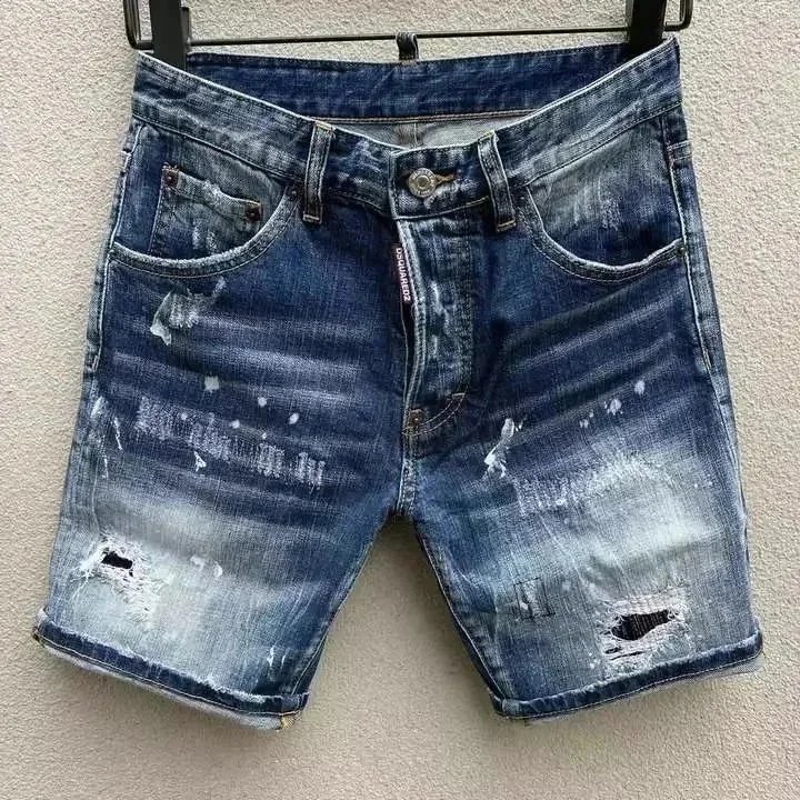 Unbranded Shorts Denim with patches and distressed details — 36 blue 005