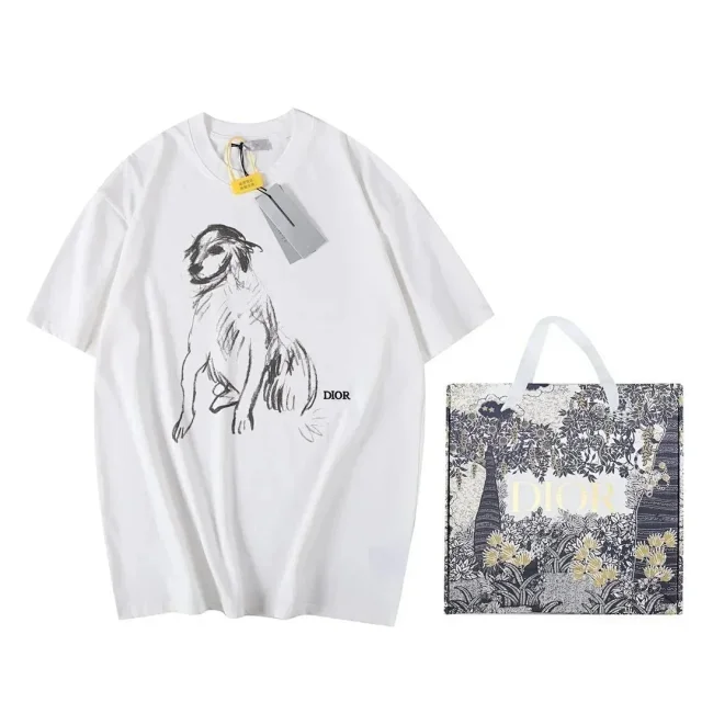 Dior T-Shirts Short-Sleeve Graphic Print product detail image 5