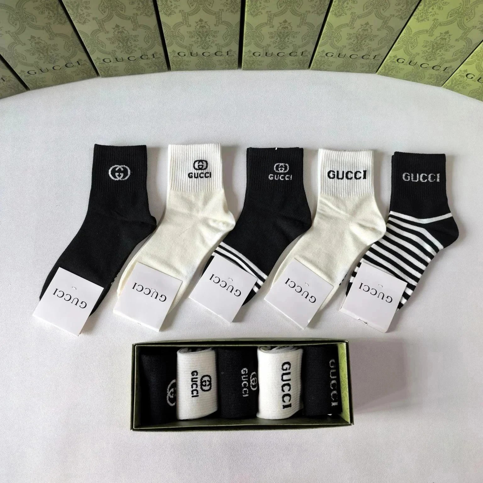 Chanel Socks Logo Ribbed Crew — 26