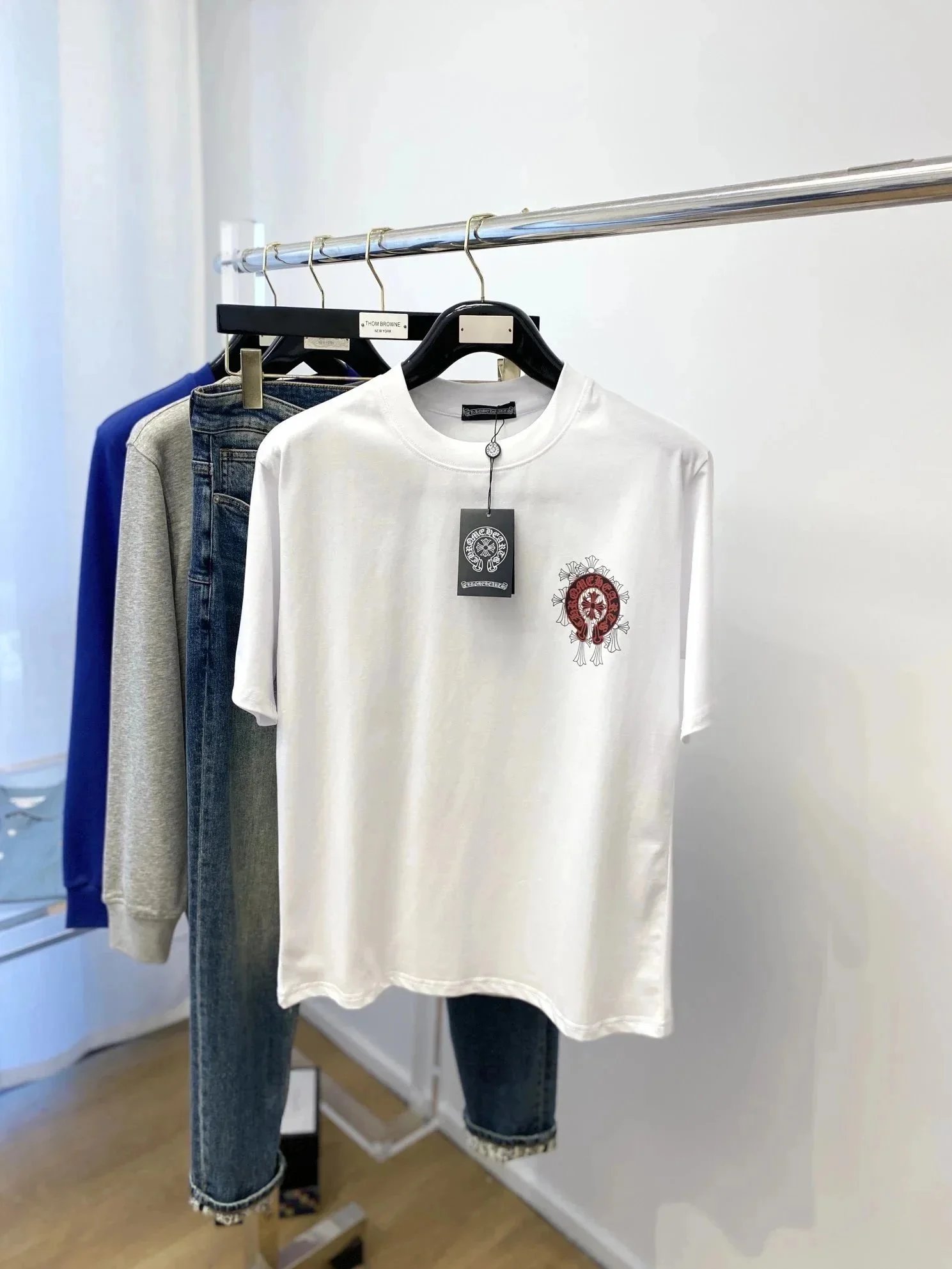 Chrome Hearts T-Shirts Short-sleeve graphic T-shirt with cross motifs — 18