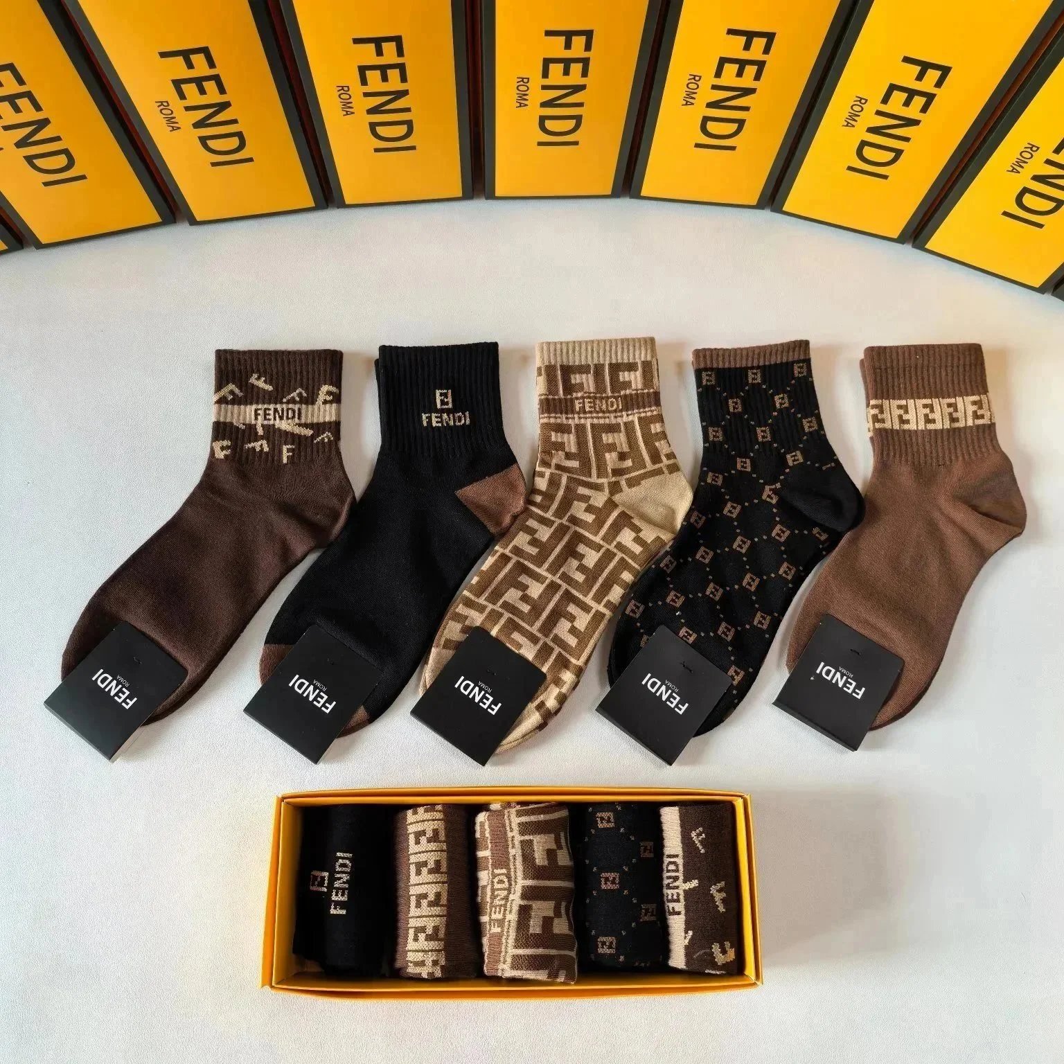 Chanel Socks Logo Ribbed Crew — 28