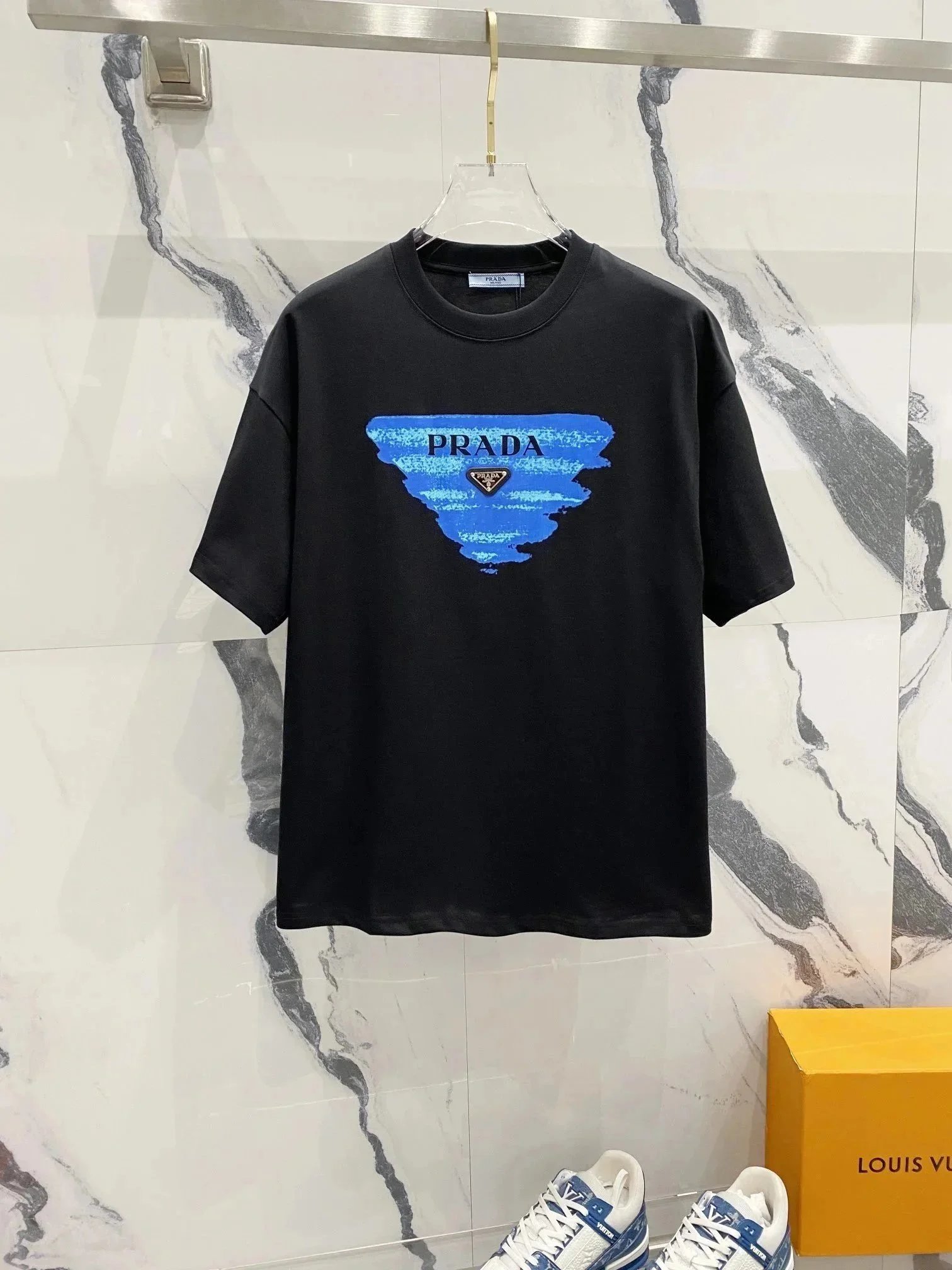 Prada T-Shirts Short-Sleeve Logo T-Shirt — 28