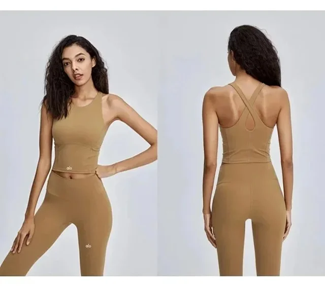 Alo Underwear Longline sports bra with racerback-style shoulder cut product detail image 5