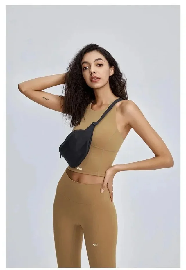 Alo Underwear Longline sports bra with racerback-style shoulder cut product detail image 2