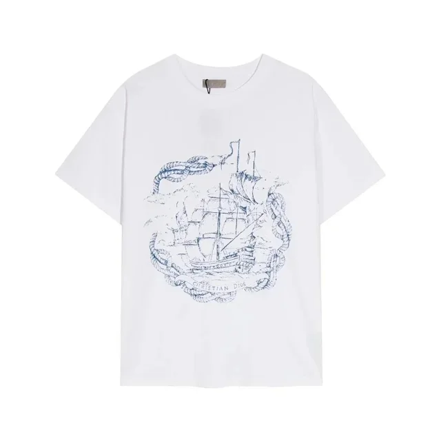 Dior T-Shirts Short-Sleeve Logo Graphic T-Shirt product detail image 9