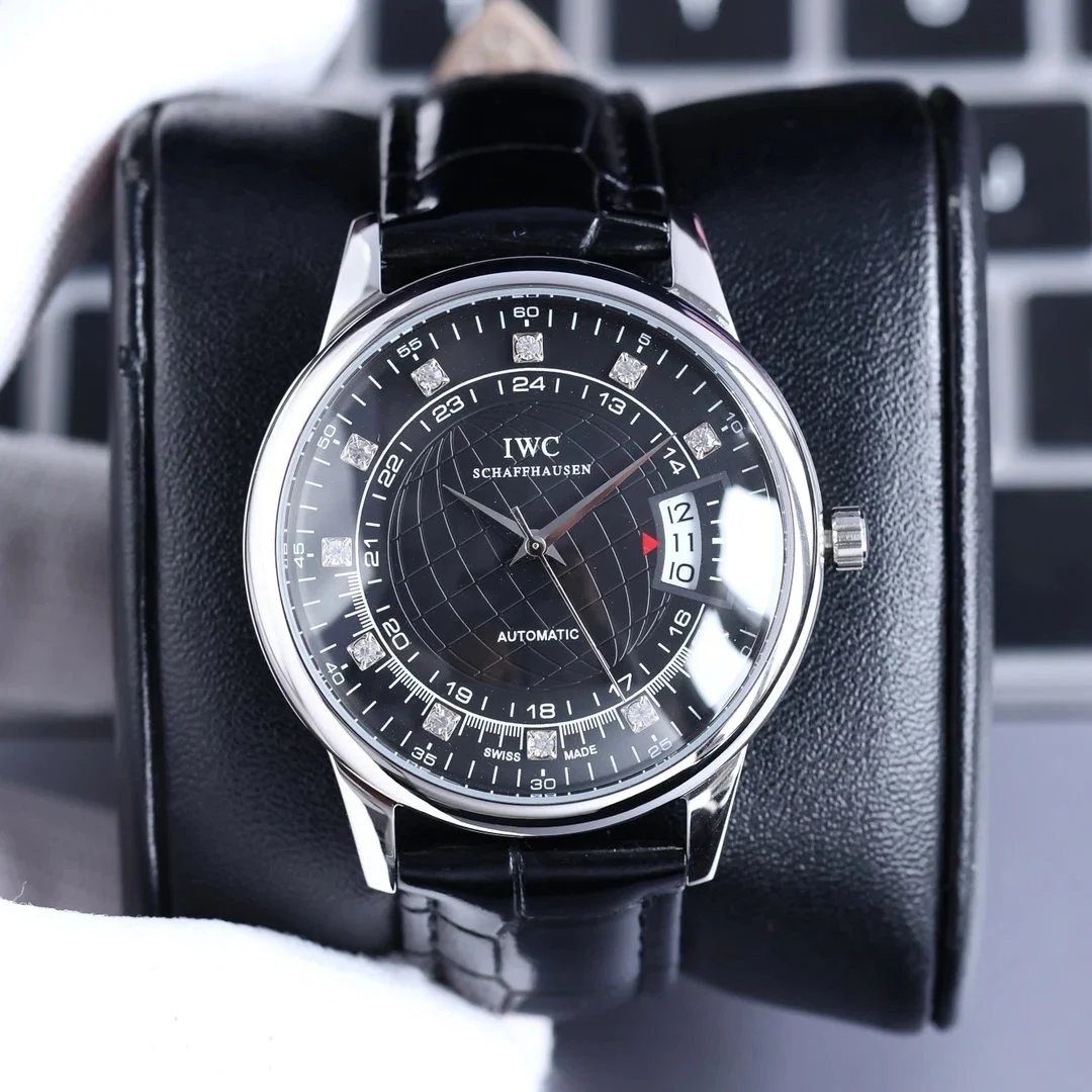 IWC Watches Automatic Date Watch with Crystal Hour Markers — 5