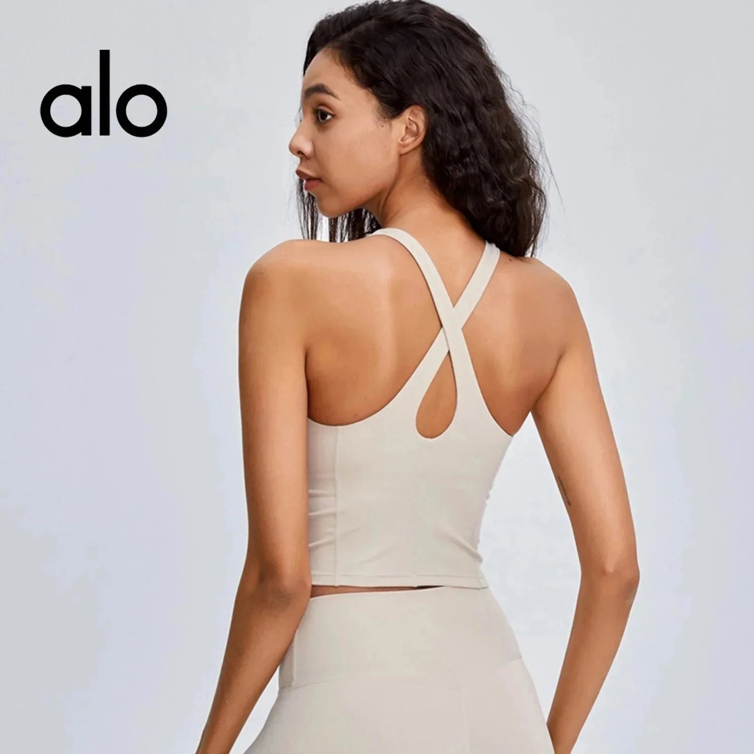 Alo Underwear Longline sports bra with racerback-style shoulder cut image 4