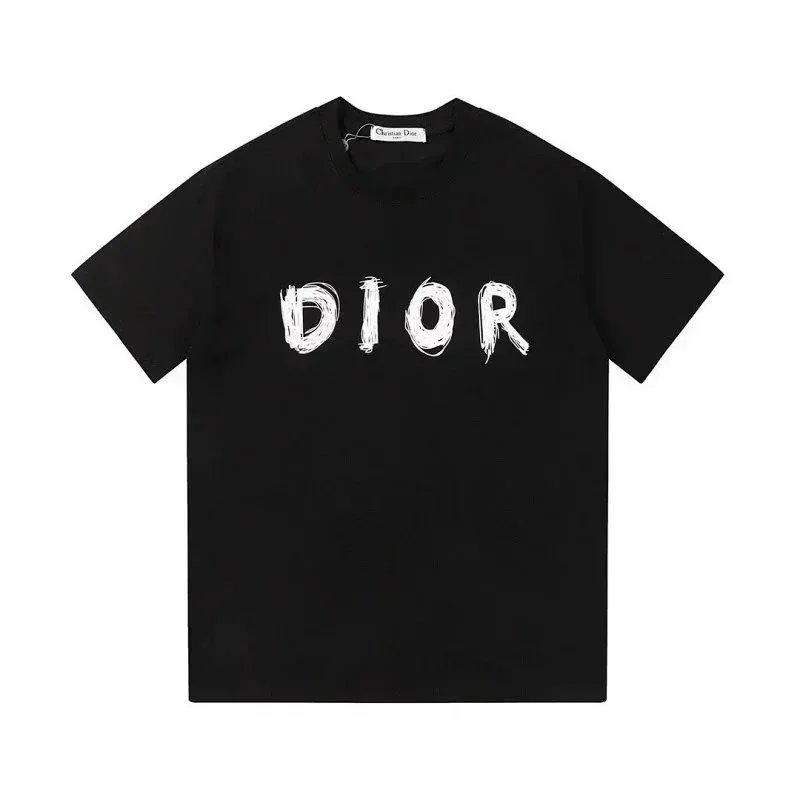 Dior T-Shirts Short-Sleeve Logo Graphic — 33