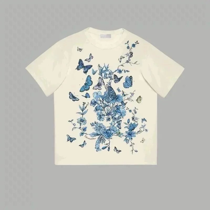 Dior T-Shirts Short-Sleeve Logo Graphic — 22