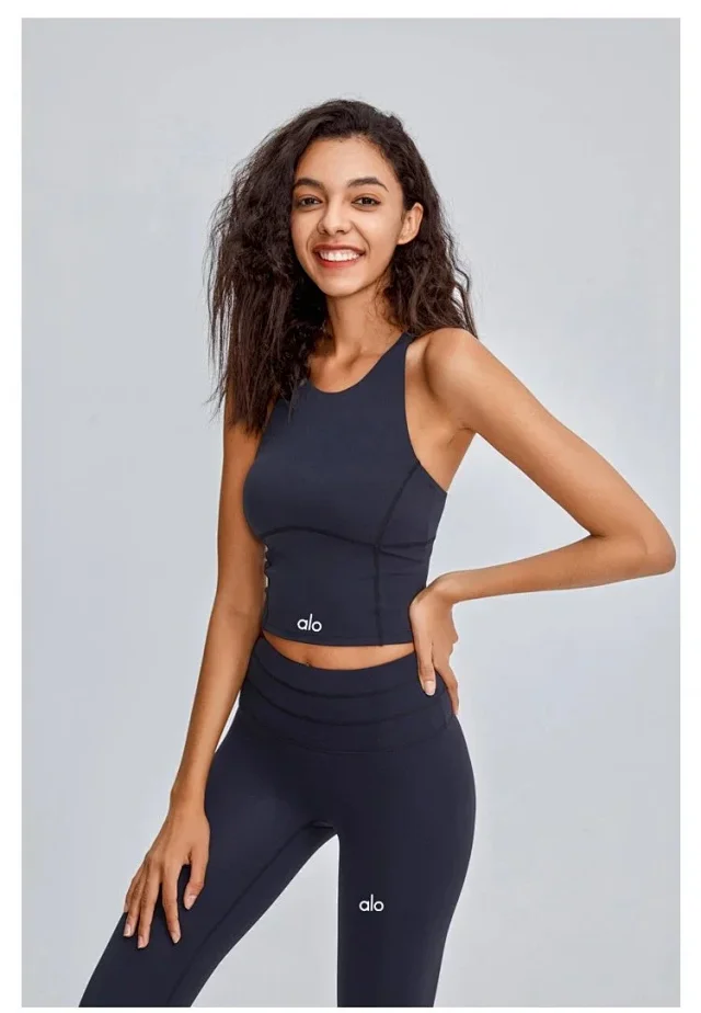 Alo Underwear Longline sports bra with racerback-style shoulder cut product detail image 11