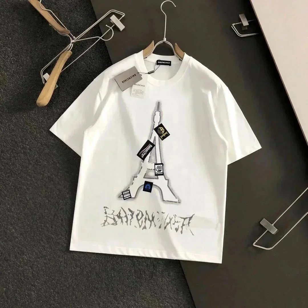 Balenciaga T-Shirts Short-Sleeve Logo Print — 19