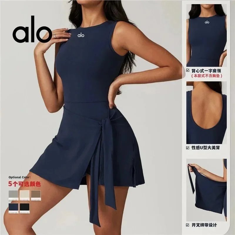 Alo Dresses Sleeveless tennis dress with tied wrap skirt image 4
