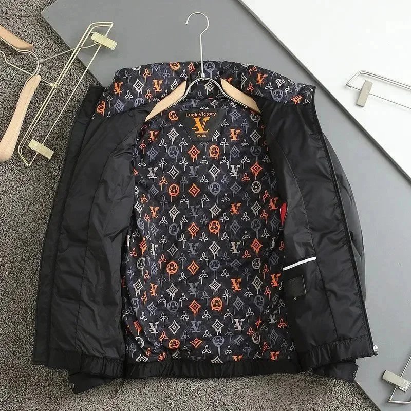 Luck Victory Down Jackets Quilted stand-collar puffer jacket with contrast monogram trim image 4