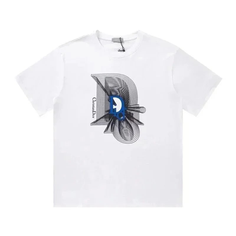 Dior T-Shirts Short-Sleeve Logo Graphic — 16