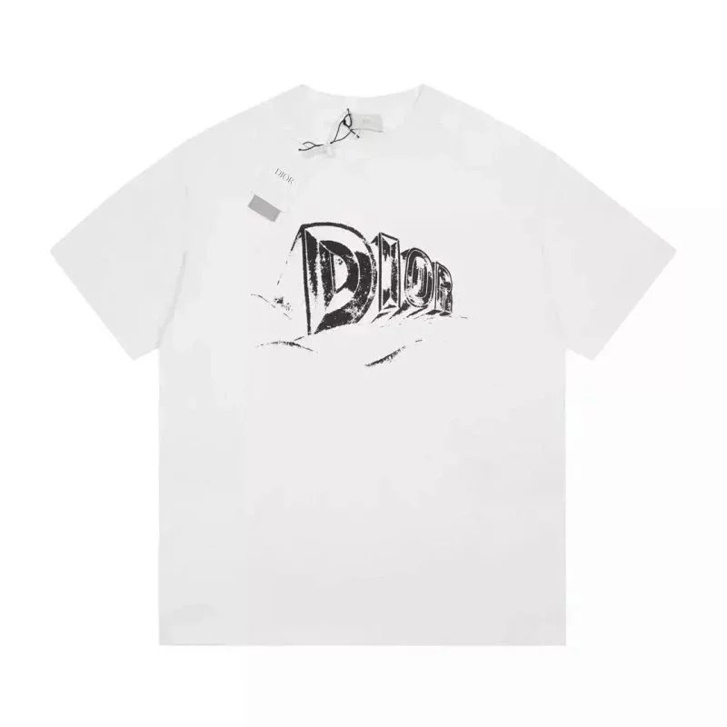 Dior T-Shirts Short-Sleeve Logo Graphic — 25