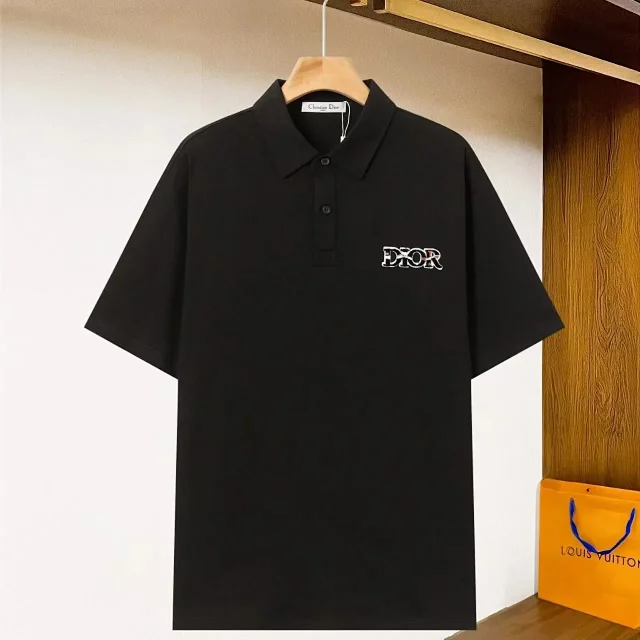 Dior T-Shirts Short-Sleeve Polo Shirt with Chest Logo product detail image 3