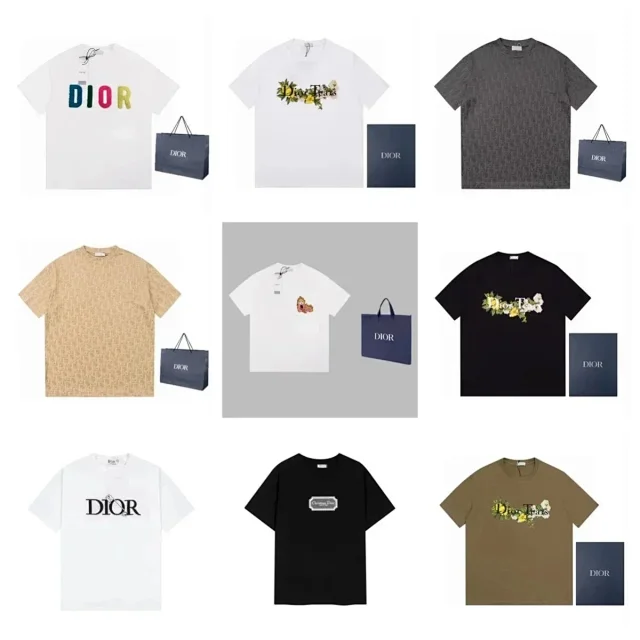 Dior T-Shirts Short-Sleeve Logo Graphic T-Shirt product detail image 1